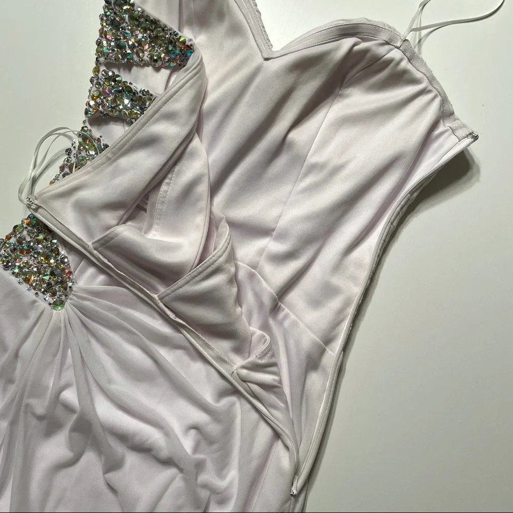 LA FEMME STRAPLESS GOWN W/ SIDE LEG SLIT - Picture 5 of 8